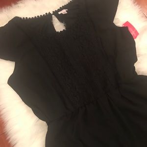 NWT Black Xhilaration Romper w/ Lace Detail XL
